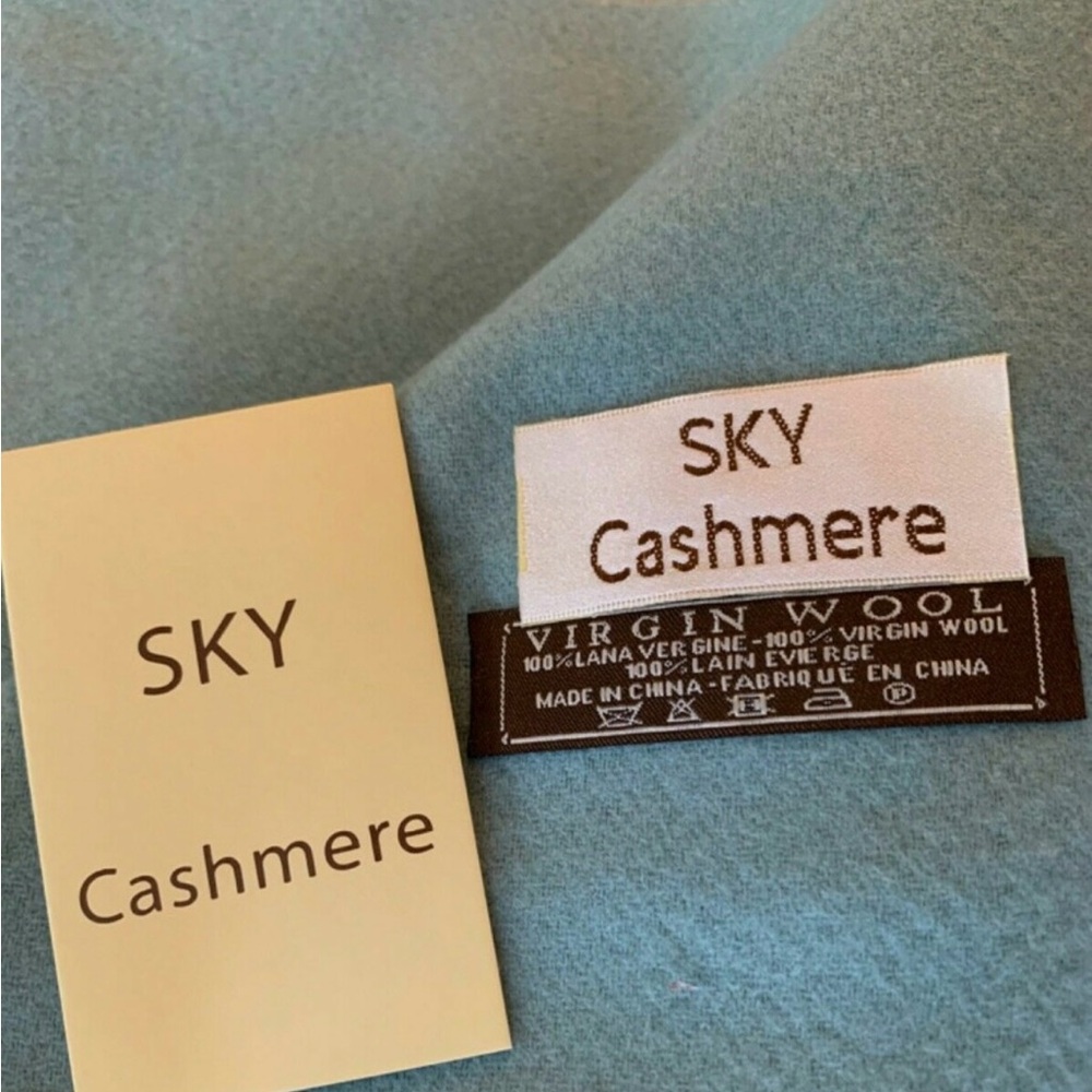 Cashmere Blue Virgin Wool Shawl